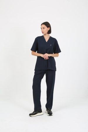 LACİVERT KADIN Doktor Hemşire Öğrenci Forma Takımı ALPAKA LİKRALI