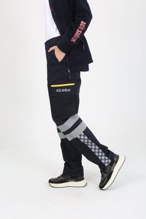 112 Acil Sağlık Reflektörlü Kadın Kışlık Pantolon Likralı Lacivert