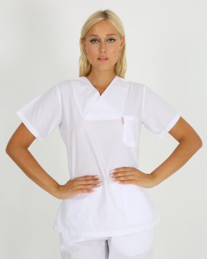 Kadın Doktor Hemşire Öğrenci Forma TakımıTERRY COTTON BEYAZ Renk Likrasız